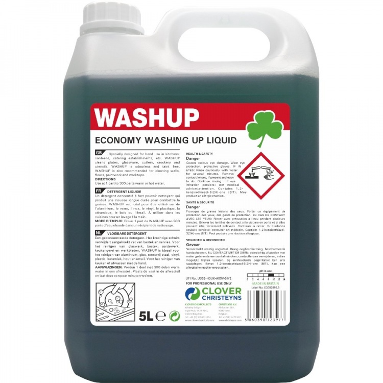 Clover Chemicals Wash Up Concentrated Liquid Detergent (432)